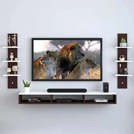 Wall Mount Tv Entertainment Unit/with Set Top Box Stand and Wall Shelf,Living Room 32 INCH TV Engineered Wood